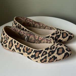 Skechers Women's Cleo Claw-Some Ballet Flat Leopard Print Memory Foam Washable